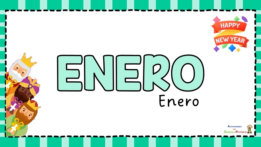 The first month of the year in Spanish, enero in the calendar.