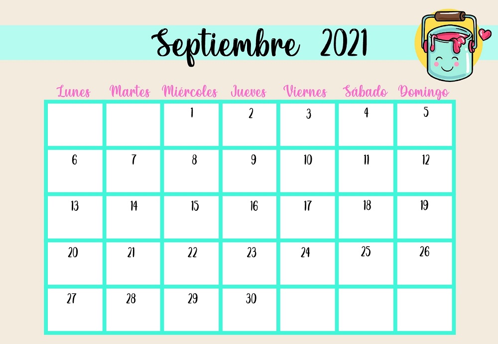 The nineth month of the year in Spanish, septiembre in the calendar.